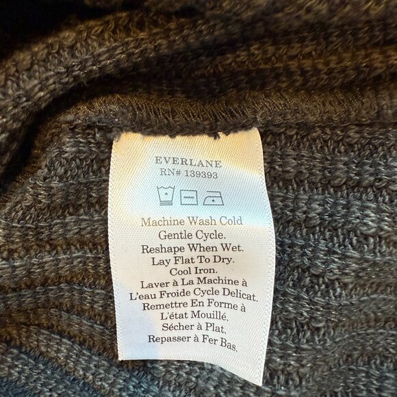 Everlane Rib-Knit Crew Top XS Black Slim Fit Organic Cotton - Picture 7 of 8